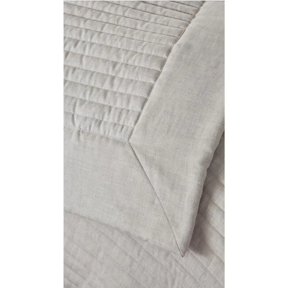 Nordstrom 100% Organic Cotton Twill Quilt Grey Sz King NEW